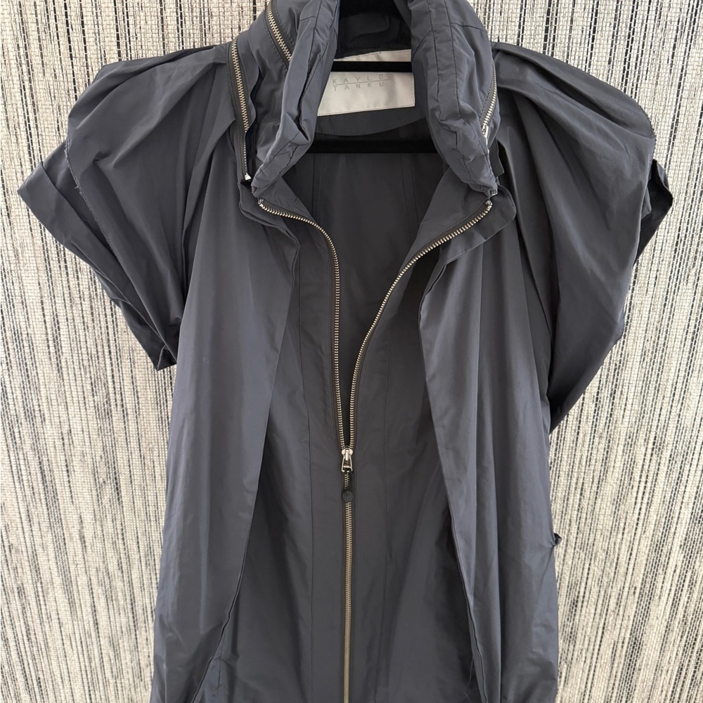 Kayle Tanku Gray Utility Zip Vest Jacket Size S